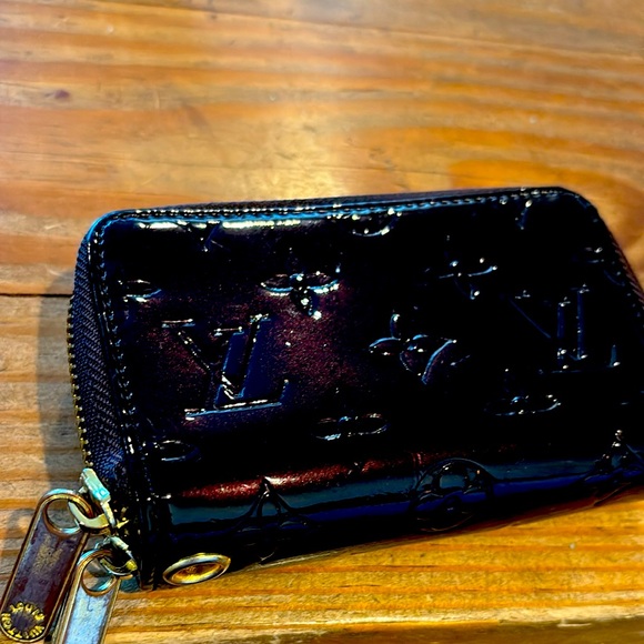 Louis Vuitton Bordeaux Vernis Patent Leather Monogram doublezip small wallet EUC - Picture 12 of 12
